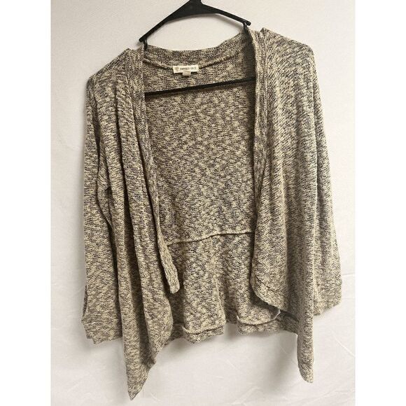 Tucker + Tate Womens Waterfall Cardigan Open Front Nordstrom Oatmeal/Black Large - Picture 1 of 6